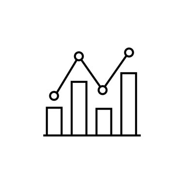 Beyaz arkaplanda çizgi grafik simgesi izole edildi. İstatistikler modern, basit, vektör, web sitesi tasarımı için simge, mobil uygulama, ui. Vektör İllüstrasyonu