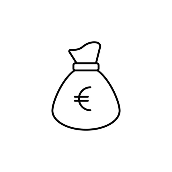 Money Bag Icon Isolated White Background Euro Symbol Modern Simple — Stock Vector
