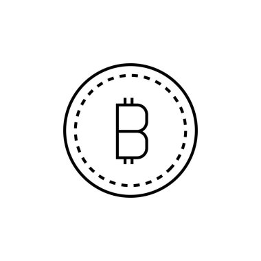 Bitcoin simgesi beyaz arkaplanda izole edildi. Şifreleme sembolü modern, basit, vektör, web sitesi tasarımı için simge, mobil uygulama, ui. Vektör İllüstrasyonu