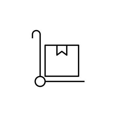 El arabası simgesi beyaz arkaplanda izole edildi. Teslimat sembolü modern, basit, vektör, web sitesi tasarımı için simge, mobil uygulama, ui. Vektör İllüstrasyonu