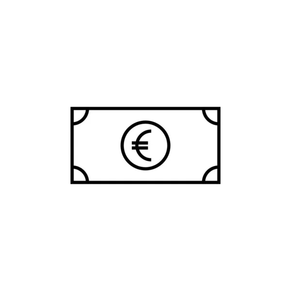 Euro Ikona Izolované Bílém Pozadí Hotovostní Symbol Moderní Jednoduchý Vektor — Stockový vektor