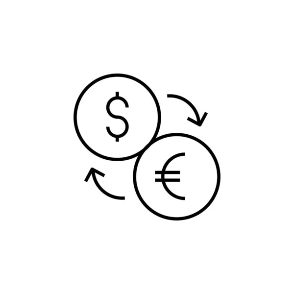 Иконка Конвертации Доллара Евро Выделена Белом Фоне Символ Обмена Современный — стоковый вектор