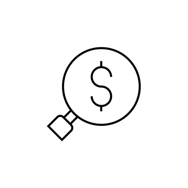 Vind Geld Pictogram Geïsoleerd Witte Achtergrond Dollar Symbool Modern Eenvoudig — Stockvector