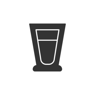 Beyaz arka planda izole edilmiş cam ikonu. Web sitesi tasarımı için modern, basit, vektör, simge iç, mobil uygulama, ui. Vektör İllüstrasyonu