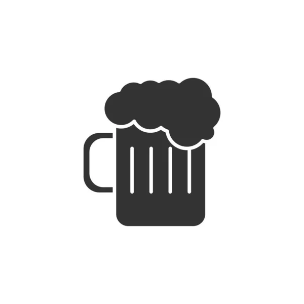 Bier Glas Pictogram Geïsoleerd Witte Achtergrond Bier Symbool Modern Eenvoudig — Stockvector