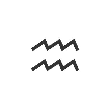 Kova ikonu beyaz arkaplanda izole edilmiş. Zodiac sembolü modern, basit, vektör, web sitesi tasarımı için simge, mobil uygulama, ui. Vektör İllüstrasyonu