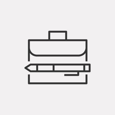 Evrak çantası simgesi arka planda izole edildi. Portföy sembolü modern, basit, vektör, web sitesi tasarımı için simge, mobil uygulama, ui. Vektör İllüstrasyonu