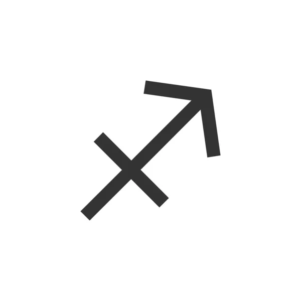 Icona Sagittario Isolata Sfondo Bianco Simbolo Zodiacale Moderno Semplice Vettore — Vettoriale Stock