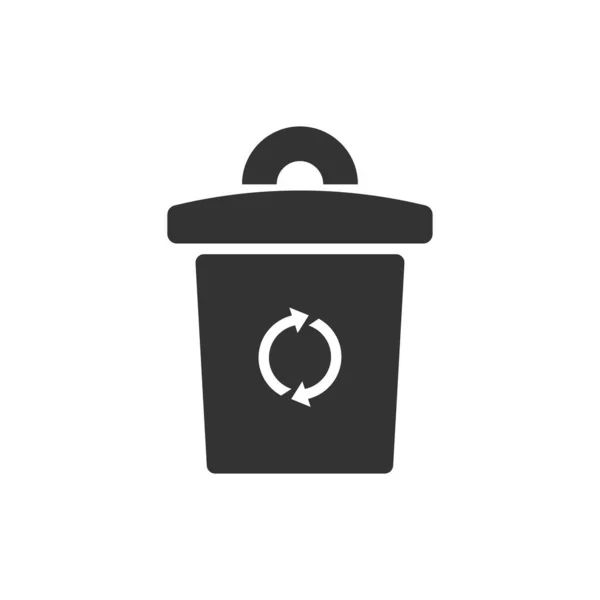 Ikona Kosza Śmieci Odizolowana Białym Tle Symbol Recyklingu Nowoczesny Prosty — Wektor stockowy