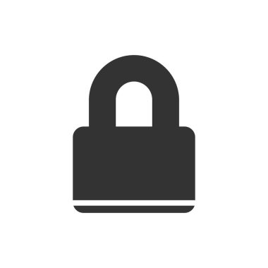 Asma kilit simgesi beyaz arkaplanda izole edildi. Web sitesi tasarımı için modern, basit, vektör, simge kilidi, mobil uygulama, ui. Vektör İllüstrasyonu