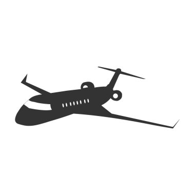 Beyaz arka planda uçak simgesi izole edildi. Web sitesi tasarımı için modern, basit, vektör, simge, mobil uygulama, ui. Vektör İllüstrasyonu