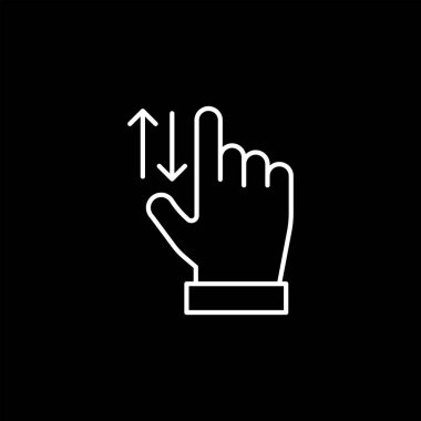 Beyaz arkaplanda el dokunma simgesi izole edildi. Web sitesi tasarımı için modern, basit, vektör, simge, mobil uygulama, ui. Vektör İllüstrasyonu