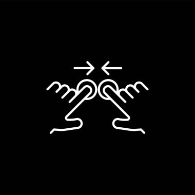 Beyaz arkaplanda el dokunma simgesi izole edildi. Web sitesi tasarımı için modern, basit, vektör, simge, mobil uygulama, ui. Vektör İllüstrasyonu