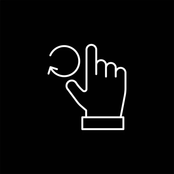 Hand Aanraken Pictogram Geïsoleerd Witte Achtergrond Gesture Symbool Modern Eenvoudig — Stockvector