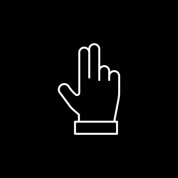 Hand Touch Icon Isolated White Background Gesture Symbol Modern Simple — Stock Vector