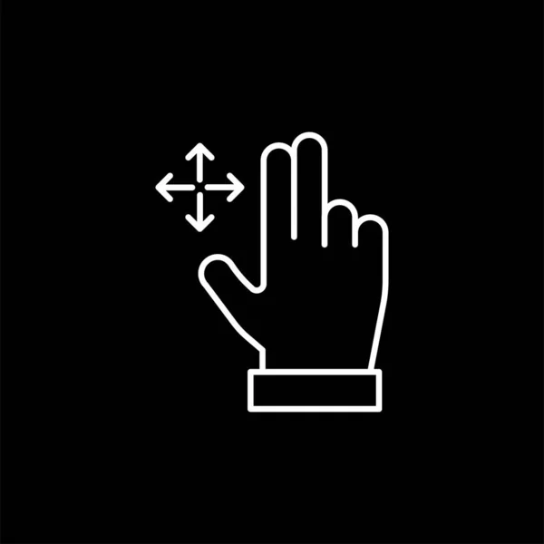 Hand Aanraken Pictogram Geïsoleerd Witte Achtergrond Gesture Symbool Modern Eenvoudig — Stockvector