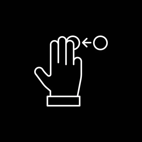 Hand Aanraken Pictogram Geïsoleerd Witte Achtergrond Gesture Symbool Modern Eenvoudig — Stockvector