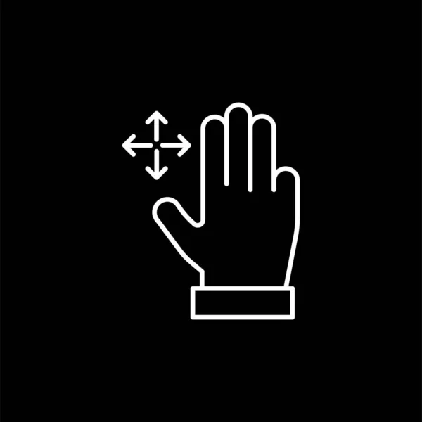 Hand Aanraken Pictogram Geïsoleerd Witte Achtergrond Gesture Symbool Modern Eenvoudig — Stockvector