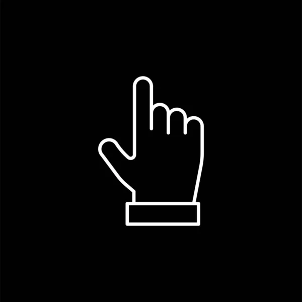 Ícone Toque Mão Isolado Fundo Branco Símbolo Gestos Moderno Simples — Vetor de Stock