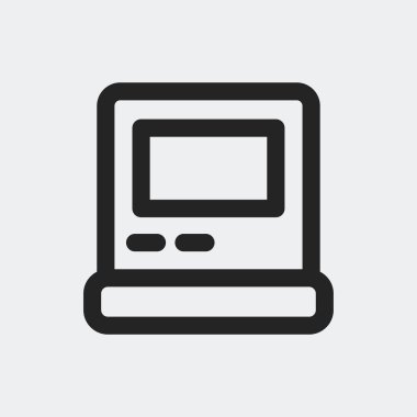 ATM makinesi simgesi arka planda izole edildi. Web sitesi tasarımı için modern, basit, vektör, simgeyi geri çek, mobil uygulama, ui. Vektör İllüstrasyonu