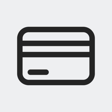 Kredi kartı simgesi arka planda izole edildi. Ödeme sembolü modern, basit, vektör, web sitesi tasarımı için simge, mobil uygulama, ui. Vektör İllüstrasyonu