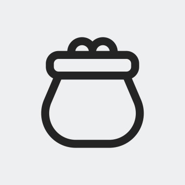 Çanta simgesi arka planda izole edildi. Zenginlik sembolü modern, basit, vektör, web sitesi tasarımı için simge, mobil uygulama, ui. Vektör İllüstrasyonu