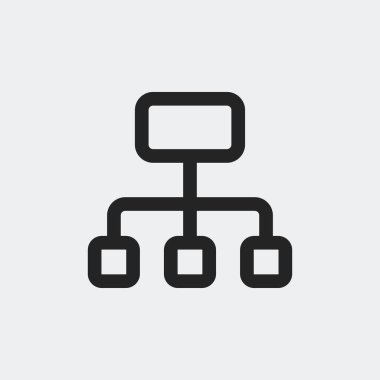 Arka planda hiyerarşi simgesi izole edildi. Web sitesi tasarımı için modern, basit, vektör, simge, mobil uygulama, ui. Vektör İllüstrasyonu