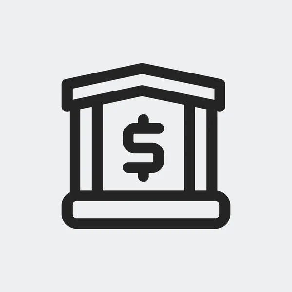 Icono Del Banco Aislado Segundo Plano Símbolo Negocio Moderno Simple — Vector de stock