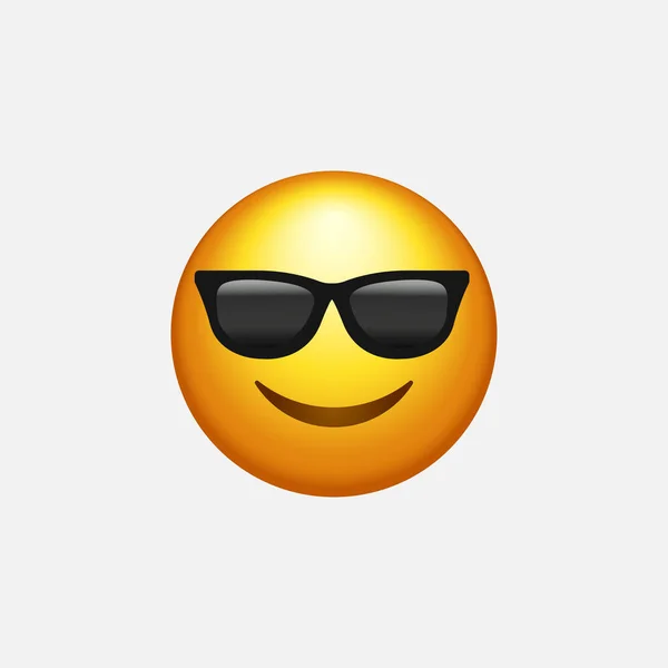 Viso Sorridente Con Occhiali Sole Emoji Icona Dei Social Media — Vettoriale Stock