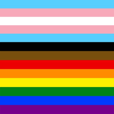 Gurur bayrağı. Mutlu Gurur Ayı. Beyaz arka planda izole edilmiş transseksüel renkler LGBTQ sembolü modern, basit, duygu simgesi. Vektör İllüstrasyonu