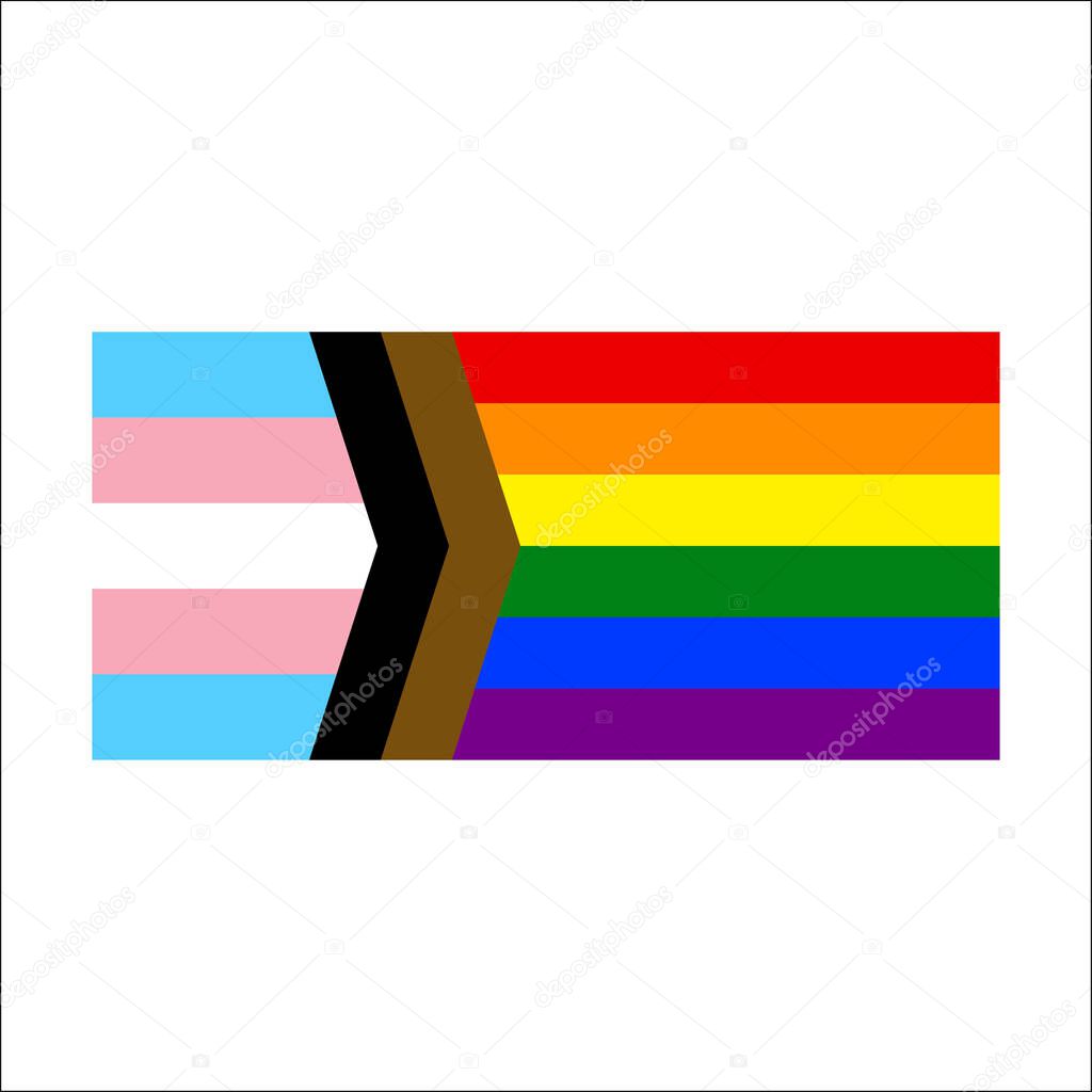Pride flag. Happy Pride Month. LGBTQ symbol modern, simple, emoticon. Vector Illustration