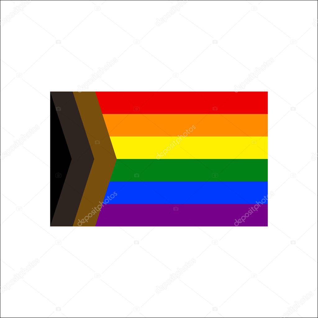 Pride flag. Happy Pride Month. Rainbow colors isolated on white background LGBTQ symbol modern, simple, emoticon. Vector Illustration
