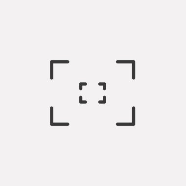 Arka planda izole edilmiş odaklanma simgesi. Fotoğraf sembolü modern, basit, vektör, web sitesi tasarımı için simge, mobil uygulama, ui. Vektör İllüstrasyonu