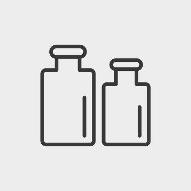 Arka planda şişe simgesi izole edildi. Web sitesi tasarımı için modern, basit, vektör, simge, mobil uygulama, ui. Vektör İllüstrasyonu