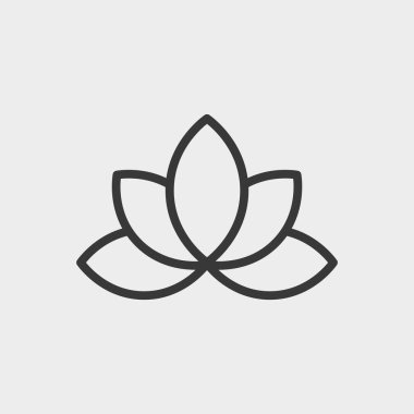 Arka planda Lotus simgesi izole edildi. Spa sembolü modern, basit, vektör, web sitesi tasarımı için simge, mobil uygulama, ui. Vektör İllüstrasyonu
