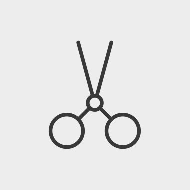 Arka planda makas simgesi izole edildi. Cutter sembolü modern, basit, vektör, web sitesi tasarımı için simge, mobil uygulama, ui. Vektör İllüstrasyonu