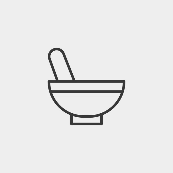 Mortero Pestle Icono Aislado Fondo Bowl Símbolo Moderno Simple Vector — Archivo Imágenes Vectoriales