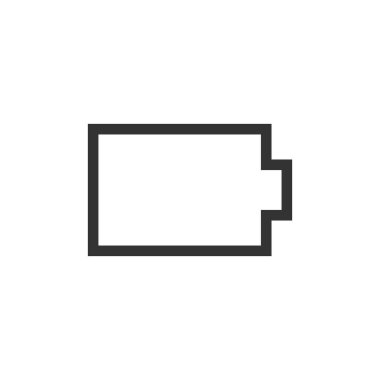 Boş pil simgesi beyaz arkaplanda izole edildi. Güç sembolü modern, basit, vektör, web sitesi tasarımı için simge, mobil uygulama, ui. Vektör İllüstrasyonu