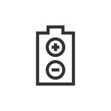 Batarya simgesi beyaz arkaplanda izole edildi. Güç sembolü modern, basit, vektör, web sitesi tasarımı için simge, mobil uygulama, ui. Vektör İllüstrasyonu