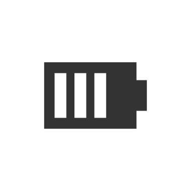 Batarya simgesi beyaz arkaplanda izole edildi. Güç sembolü modern, basit, vektör, web sitesi tasarımı için simge, mobil uygulama, ui. Vektör İllüstrasyonu