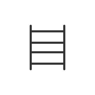 Merdiven simgesi beyaz arkaplanda izole edildi. İnşaat sembolü modern, basit, vektör, web sitesi tasarımı için simge, mobil uygulama, ui. Vektör İllüstrasyonu