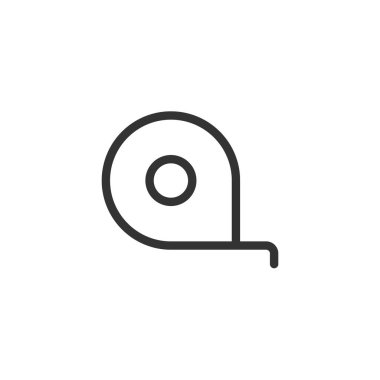 Teyp ölçüm simgesi beyaz arkaplanda izole edildi. Cetvel sembolü modern, basit, vektör, web sitesi tasarımı için simge, mobil uygulama, ui. Vektör İllüstrasyonu