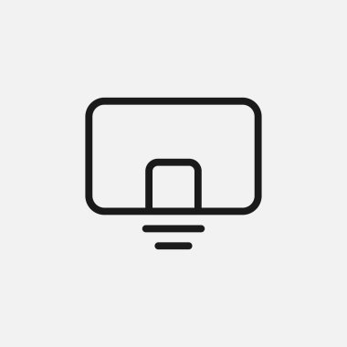 Arka planda izole edilmiş basketbol ikonu. Hoop sembolü modern, basit, vektör, web sitesi tasarımı için simge, mobil uygulama, ui. Vektör İllüstrasyonu