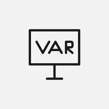 VAR sistem simgesi arka planda izole edildi. Futbol sembolü modern, basit, vektör, web sitesi tasarımı için simge, mobil uygulama, ui. Vektör İllüstrasyonu