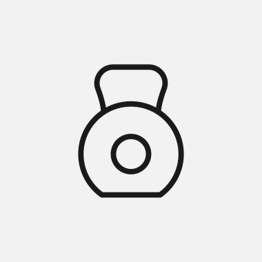 Kettlebell simgesi arka planda izole edildi. Dumbbell sembolü modern, basit, vektör, web sitesi tasarımı için simge, mobil uygulama, ui. Vektör İllüstrasyonu