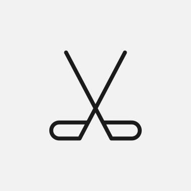 Arka planda hokey sopaları simgesi izole edildi. Hokey sembolü modern, basit, vektör, web sitesi tasarımı için simge, mobil uygulama, ui. Vektör İllüstrasyonu