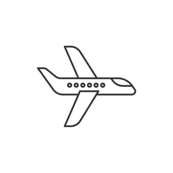 Icône Plan Isolé Sur Fond Blanc Symbole Avion Moderne Simple — Image vectorielle