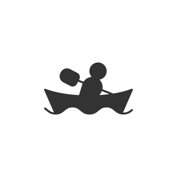 白色の背景に分離されたカヤックアイコン ボートのシンボルは ウェブサイトのデザイン モバイルアプリ Uiのための現代的 シンプルでベクトル アイコン ベクターイラスト — ストックベクタ