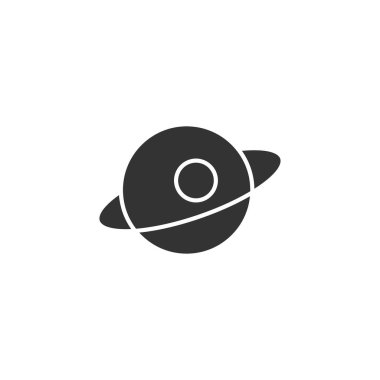 Satürn simgesi beyaz arkaplanda izole edildi. Gezegen sembolü modern, basit, vektör, web sitesi tasarımı için simge, mobil uygulama, ui. Vektör İllüstrasyonu