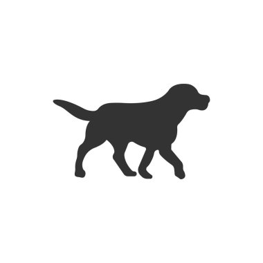 Köpek simgesi beyaz arkaplanda izole edildi. Hayvan sembolü modern, basit, vektör, web sitesi tasarımı için simge, mobil uygulama, ui. Vektör İllüstrasyonu